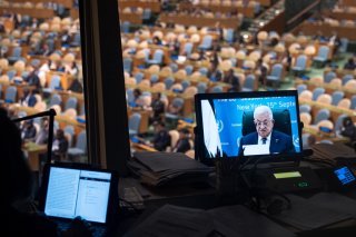 Le président palestinien Mahmoud Abbas s'est adressé à l'Assemblée générale des Nations unies par vidéoconférence jeudi. KEYSTONE/AP/Angelina Katsanis